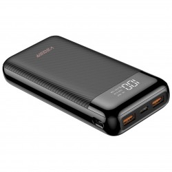 Veger VP-2019PD Carbon Fiber Design Power Bank 20000mAh | 2 x USB + Type-C @ 18W Output | Για Smartphones & Tablets