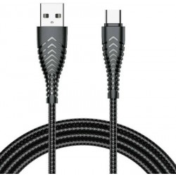 Veger V104 USB σε Type-C Cable | Braided κατασκευή | 2.4A Fast Charging | 1.2m