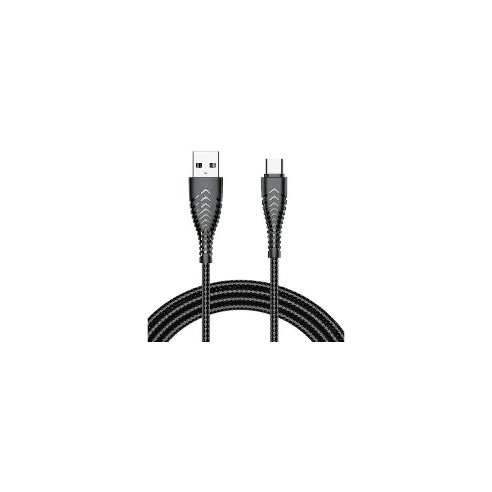 Veger V104 USB σε Type-C Cable | Braided κατασκευή | 2.4A Fast Charging | 1.2m