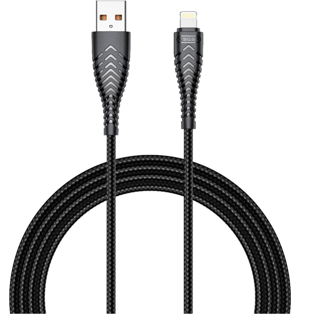 Veger V105 USB σε Lightning Cable | Braided κατασκευή | 2.4A Fast Charging | 1.2m