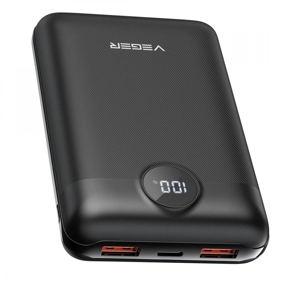 Veger S20 Mini Design Power Bank 20000mAh Black | 2 x USB + Type-C @ 22.5W Output | Για Smartphones & Tablets