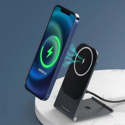 Veger Y56 Wireless Fast Charging 15W Magnetic Foldable Pad | Βάση Στήριξης + Ασύρματη Φόρτιση + Μαγνητική + MagSafe