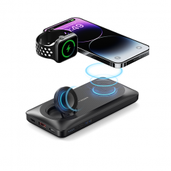Veger W1156 MagMulti 15W Wireless Power Bank 10000mAh | Φορητή Μπαταρία με έξοδο USB + Type-C & Qi Ασύρματος Φορτιστής
