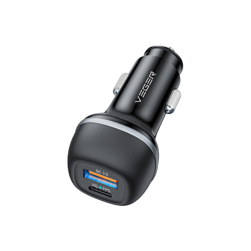Veger CC62-1A1C Dual PD3.0+QC3.0 USB & Type-C Fast Car Charger 51W
