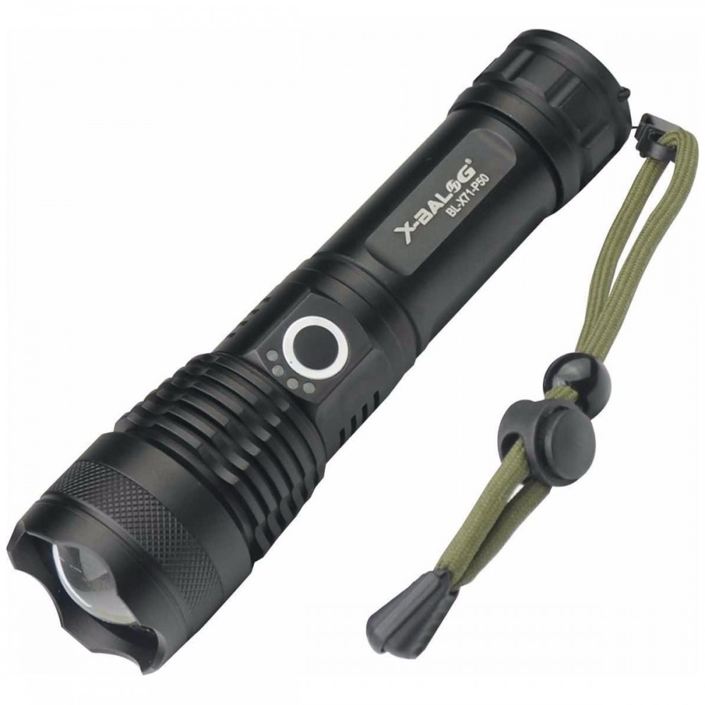 Tangda P50 1400 Lumens LED Military Grade Flashlight | Φακός + Strobe + SOS | Zoomable + Waterproof IP65 | 2 Τρόποι Τροφοδοσίας