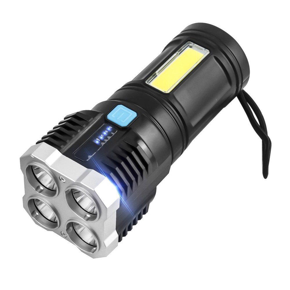 Tangda L-19 800 Lumens 4 x LED Flashlight | Φακός + Strobe + Πλευρικός Φακός Εργασίας | Waterproof