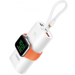 Veger W1162S Ultra Mini Fast Charger Power Bank 10000mAh White | USB + 2 x Type-C + Wireless Charging για Apple Watch @ 25W