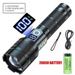 Tangda MTZF11 2000 Lumens LED Military Grade Flashlight + USB Power Bank | Φακός + Strobe | Zoomable + IP65 + Ποσοστό Μπαταρίας