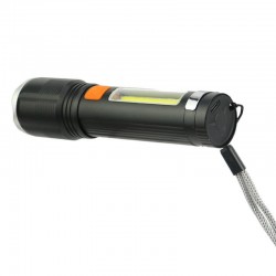 Tangda BX-P12 1200 Lumens LED Flashlight | Φακός + Alarm + Πλευρικός Φακός Εργασίας | Zoomable + Waterproof