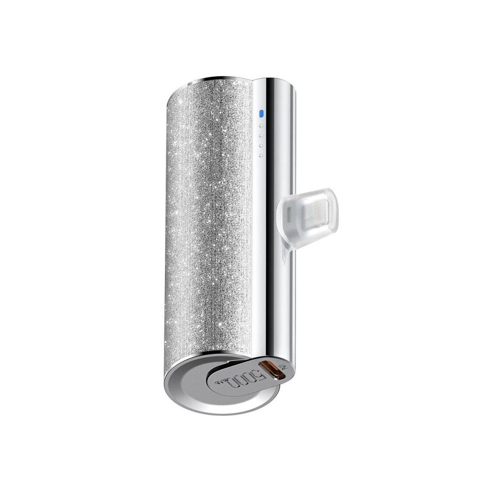 Veger W0573P Silver Lipstick-L Power Bank 5000mAh | Ενσωματωμένη θύρα Lightning @ 12W | LED Indicator