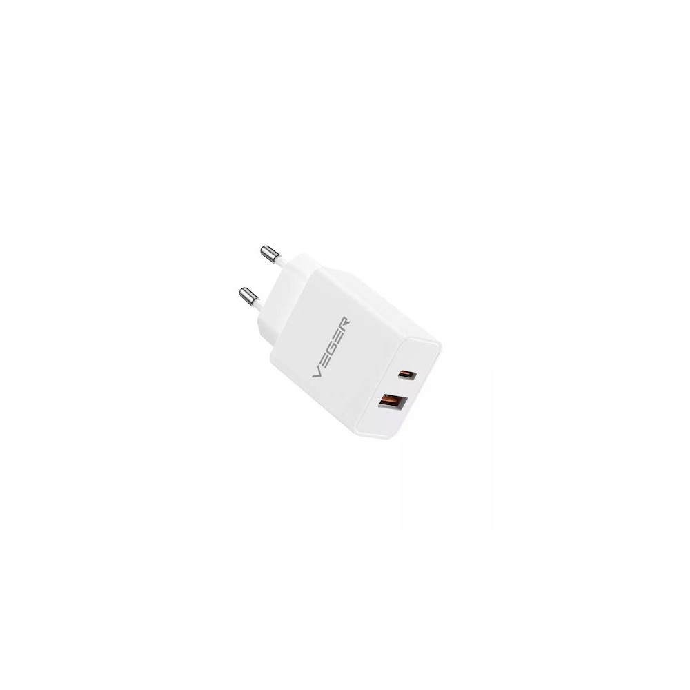 Veger VLS202U Dual PD3.0+QC3.0 USB & Type-C Fast Travel Charger 20W