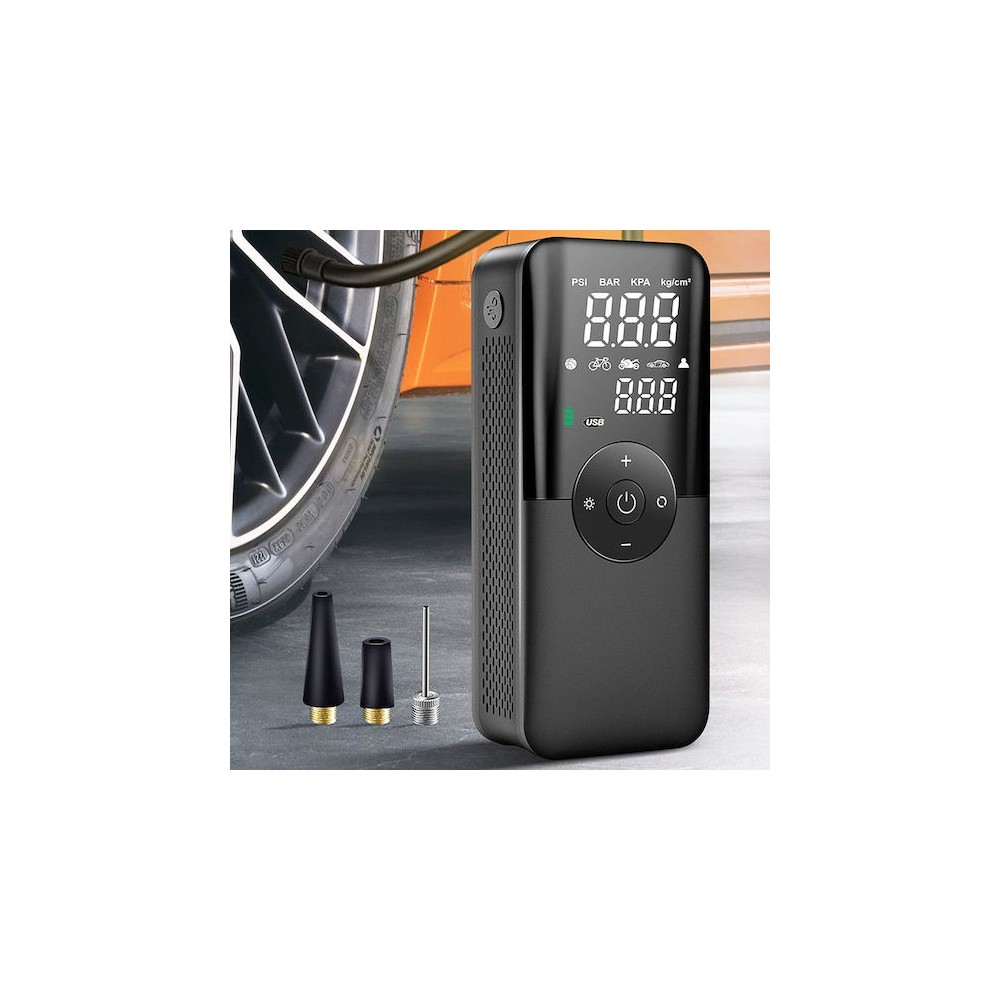 Ηλεκτρική Φορητή τρόμπα Ελαστικών & Powerbank Carsun (T2191-2S) - 150 psi - Μαύρο