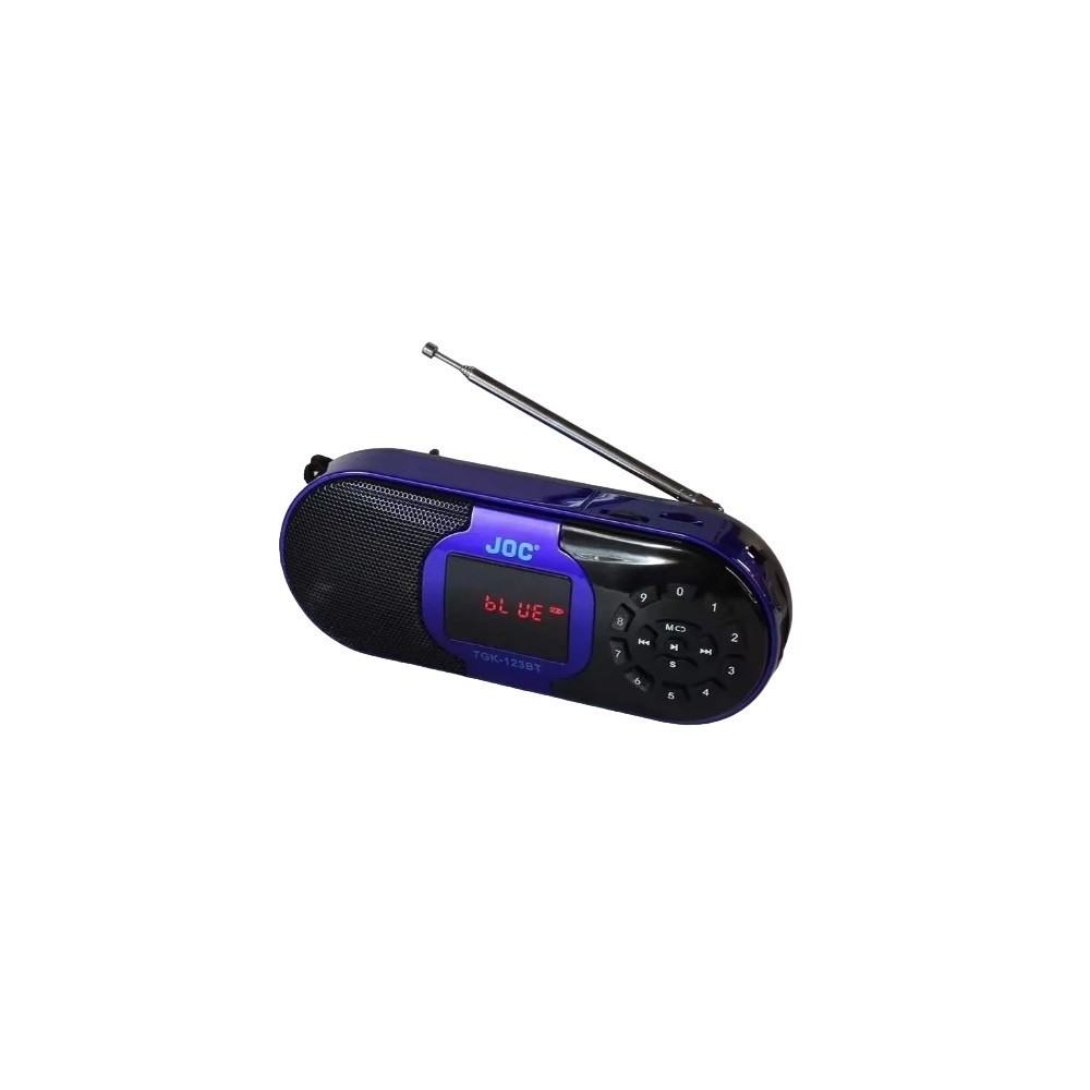Joc TGK-123BT Blue Portable Bluetooth Speaker with FM Radio + microSD + USB + Line-Out