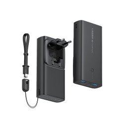 Veger ACE100 Power Bank 10000mAh | 2 x USB + Type-C @ 20W Output | Με ενσωματωμένο βύσμα ρεύματος!